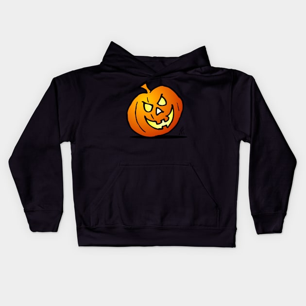 Jack-o'-lantern, Halloween Pumpkin Kids Hoodie by Cardvibes